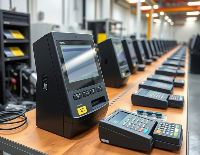 Módulo dispensador de un terminal de autoservicio en banco de pruebas